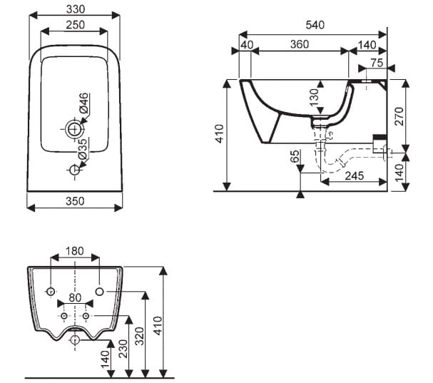 Geberit IconSquare bidet podwieszany 54x35cm 231.910.00.0