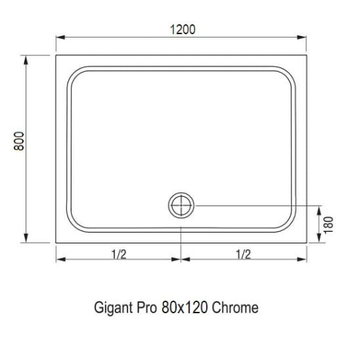 Ravak Gigant Pro Chrome brodzik prostokątny 80x120cm XA04G401010