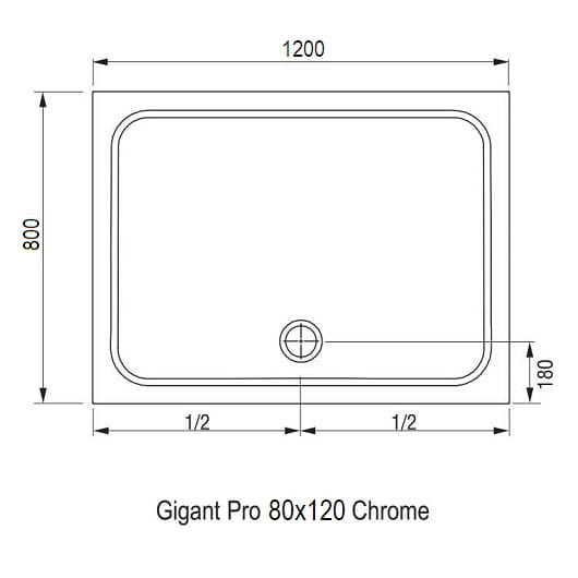 Ravak Gigant Pro Chrome brodzik prostokątny 80x120cm XA04G401010