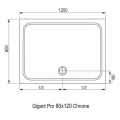 Ravak Gigant Pro Chrome brodzik prostokątny 80x120cm XA04G401010