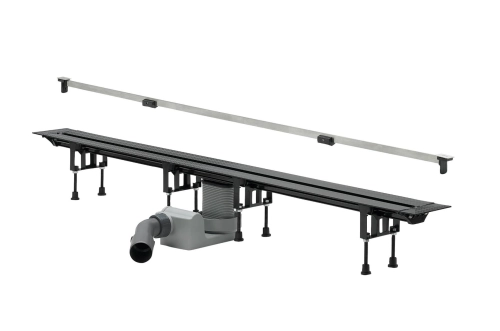 Viega Advantix Vario odpływ liniowy regulowany 30-120 cm model 4965.10 z rusztem SR2 stal połysk 686277+686291