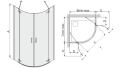 wymiar A 2003 mm, wymiar B=C 765-785 mm,  wymiar D 178 mm, wymiar E 460 mm, wymiar X 850 mm