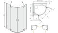 wymiar A 2003 mm, wymiar B 765-785 mm, wymiar  C 765-785 mm,  wymiar D 178 mm, wymiar D1 288 mm, wymiar E 460 mm, wymiar X 850 mm
