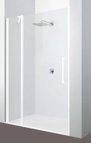 Novellini Young 2.0 2P drzwi prysznicowe do wnęki, skrzydłowe 80cm(77-81cm), profil biały, szkło bezbarwne Y22P77-1D