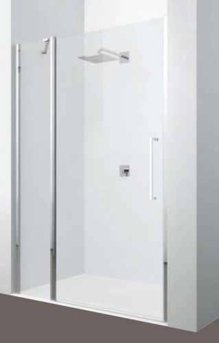 Novellini Young 2.0 2P drzwi prysznicowe do wnęki, skrzydłowe 80cm(77-81cm), profil srebrny, szkło bezbarwne Y22P77-1B