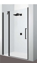 Novellini Young 2.0 2P drzwi prysznicowe do wnęki, skrzydłowe 90cm(87-91cm), profil czarny, szkło bezbarwne Y22P87-1H