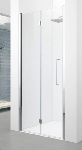 Novellini Young 2.0 1BS drzwi składane 90 cm, lewe, profil chrom, szkło bezbarwne Y21BS97S-1K-montaż we wnęce