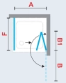 Novellini Young 2.0 1BS drzwi składane 75cm(73-77cm), prawe, profil czarny, szkło satyna Y21BS72D-4H - montaż ze ścianką boczną