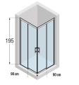 Novellini Kali A-H kabina kwadratowa 90x90cm 2KALIAH86L-1B