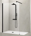 Novellini Kuadra H ścianka prysznicowa 80cm(77-80cm), czarny mat KUADH80-1H