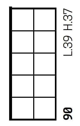 Novellini Kuadra H Squares ścianka prysznicowa 90cm(87-90cm), czarny mat KUADH90-81H