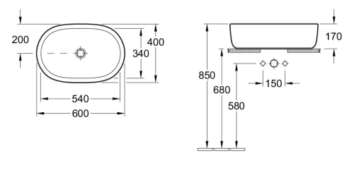 Villeroy&Boch Architectura umywalka nablatowa 60x40cm 41276001