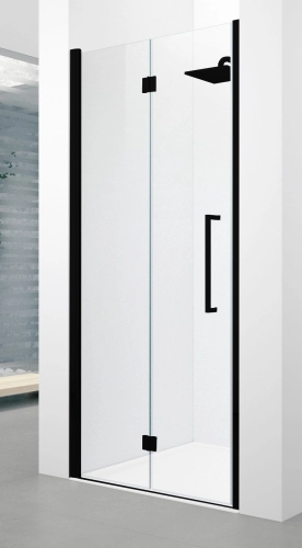 Novellini Young 2.0 1BS drzwi składane 60cm(57-61cm), lewe, profil czarny, szkło bezbarwne Y21BS57S-1H