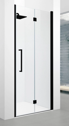 Novellini Young 2.0 1BS drzwi składane 90cm(87-91cm), prawe, profil czarny, szkło bezbarwne Y21BS87D-1H