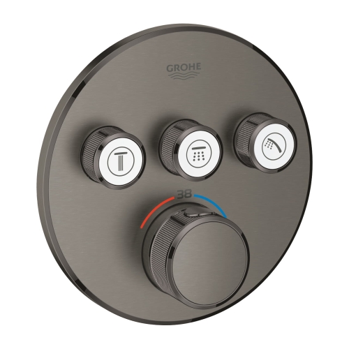 Grohe Grohtherm SmartControl bateria termostatyczna do obsługii 3 wyjść, element zewnętrzny, brushed hard graphite 29121AL0