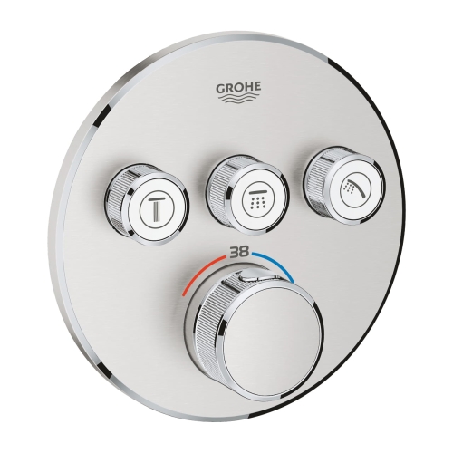 Grohe Grohtherm SmartControl bateria termostatyczna do obsługii 3 wyjść, element zewnętrzny, stal nierdzewna 29121DC0