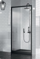 Novellini Zephyros G drzwi prysznicowe skrzydłowe  90cm(86-92cm), czarny mat, szkło bezbarwne ZEPHYRG86-1H