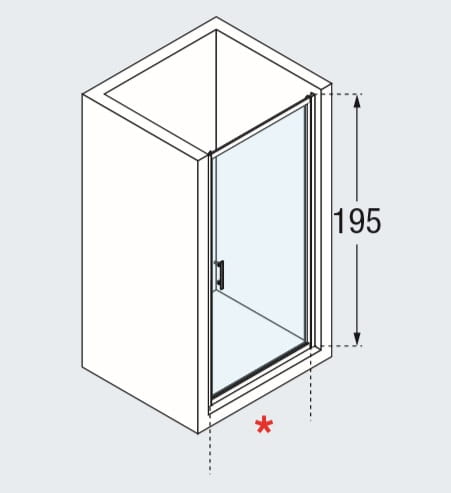 Novellini Zephyros G drzwi prysznicowe skrzydłowe 90cm(86-92cm), czarny mat, szkło bezbarwne ZEPHYRG86-1H