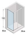 Novellini Kali PH+FH kabina prostokątna 80x120cm KALIPH116FH78-1B