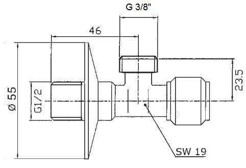 Benkiser zawór przyłączeniowy 1/2 x 3/8" 7303800