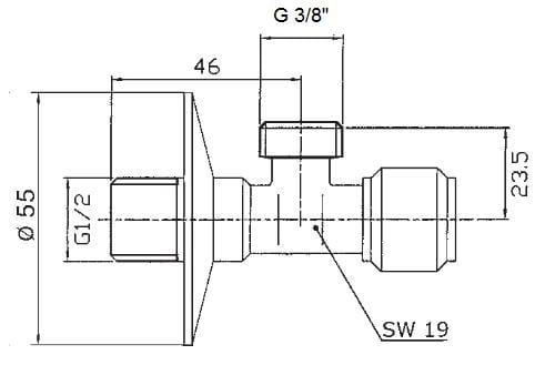 Benkiser zawór przyłączeniowy 1/2 x 3/8" 7303800