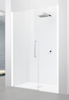 Novellini Young 2.0 G+F in line drzwi prysznicowe skrzydłowe na wymiar, profil biały mat, szkło bezbarwne Y2GFLSP-1U