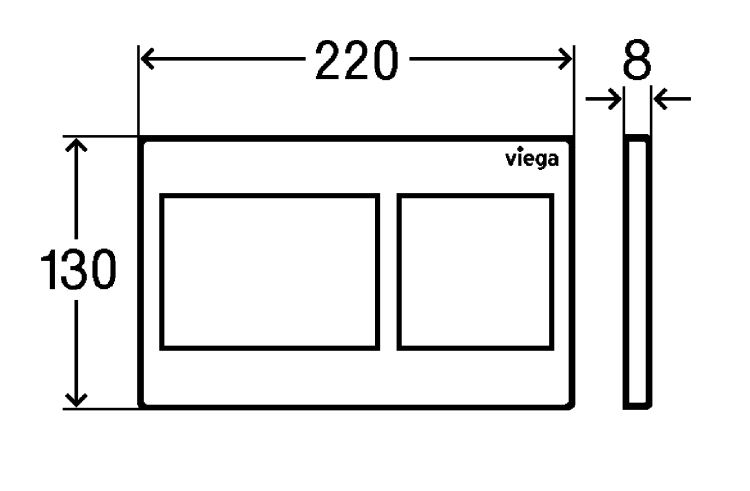 Viega Prevista Dry stelaż do WC h-112 zestaw 3:1, przycisk chrom, 792.596