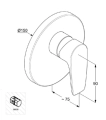 Kludi Pure&Solid bateria prysznicowa podtynkowa element zewnętrzny 344200575