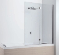 Novellini Young 2.0 parawan nawannowy 2-częściowy 120x150cm, prawy, profil chrom, szkło bezbarwne Y21BSV120D-1K 