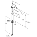 Kludi Balance bateria umywalkowa wysoka h-272mm, czarny mat/chrom 522988775