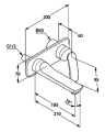 Kludi Balance bateria umywalkowa podtynkowa, L-185mm, element zewnętrzny, czarny mat/chrom 522468775