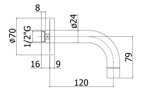 Paffoni Stick wylewka ścienna 120mm, chrom ZBOC105CR