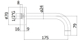Paffoni Stick wylewka ścienna 175mm, chrom ZBOC081CR