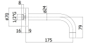 Paffoni Stick wylewka ścienna 175mm, chrom ZBOC081CR