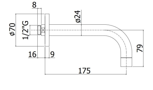 Paffoni Stick wylewka ścienna 175mm, chrom ZBOC081CR