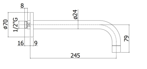 Paffoni Stick wylewka ścienna 245mm, chrom ZBOC082CR