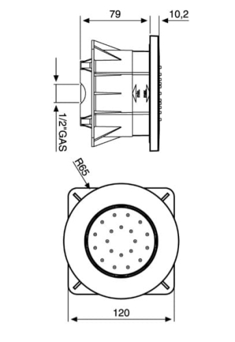 Emmevi Round dysza boczna podtynkowa, czarny mat C06640NO