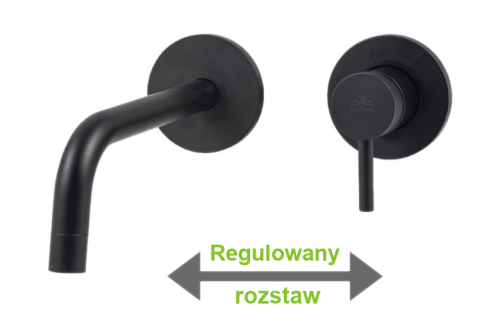Paffoni Light Black bateria umywalkowa podtynkowa wylewka l-178mm, czarny mat LIG006NO70
