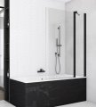 Sanswiss Solino black parawan nawannowy 2-częściowy 120cm, profil czarny mat, szkło bezbarwne SOEB131200607