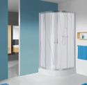 Sanplast TX5b kabina półokrągła drzwi suwane 90x90cm KP4/TX5b-90, szkło ze wzorem W15, profile srebrny mat 600-271-0262-39-231