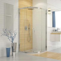Sanplast TX5b kabina półokrągła drzwi suwane 90x90cm KP4/TX5b-90, profile srebrny mat, szkło bezbarwne W0, 600-271-0262-39-401