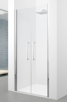Novellini Young 2.0 2B drzwi prysznicowe dwuskrzydłowe 100cm(97-101cm), profil chrom, szkło bezbarwne Y22B97-1K