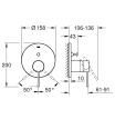 Grohe Essence bateria wannowo-prysznicowa podtynkowa, element zewnętrzny, hard graphite 24058A01