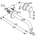 Kludi Bozz bateria umywalkowa podtynkowa element zewnętrzny, wylewka 230mm, czarny mat 382453976