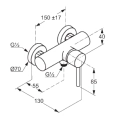 Kludi Bozz bateria natryskowa ścienna, czarny mat 388313976