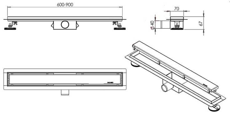 Balneo Duplex odpływ liniowy dwustronny 80cm OL-BD-800