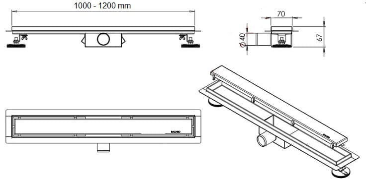 Balneo Duplex odpływ liniowy dwustronny 120cm OL-BD-1200
