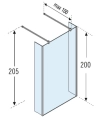 Novellini Kuadra HF Walk-In ścianka wolnostojąca z dwoma stałymi panelami 40+94+40cm, szkło bezbarwne, chrom KUADFC96HL40-1K