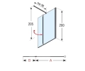 Novellini Kuadra H+HFA ścianka prysznicowa 77-80cm+37cm, profil czarny mat, szkło pas satynowy, prawe KUADH80-44H + KUADHA37D-44H