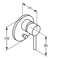 Kludi Bozz bateria wannowo-prysznicowa podtynkowa, element zewnętrzny, czarny mat 387163976